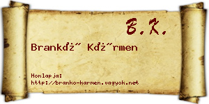 Brankó Kármen névjegykártya